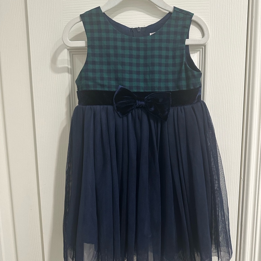 Popatu Green and Navy Plaid Dress, Size 2T